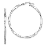 Sterling Silver Rhodium-plated Polished Twisted 2.5x Hoop Earrings