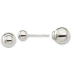 Sterling Silver Polished / Ball Front Back Post Earrings