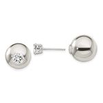 Sterling Silver Polished w/ CZ Front Back Post Earrings