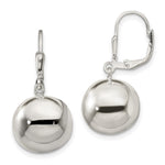 Sterling Silver Ball Dangle Leverback Earrings