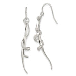 Sterling Silver Polished Intertwined Spiral Dangle Earrings
