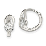 Sterling Silver CZ Hinged Hoop Earrings