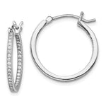 Sterling Silver Rhodium-plated Micro PavÇ CZ In/Out Hoops