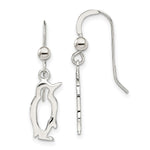 Sterling Silver Penguin Shepherd Hook Earrings
