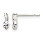 Sterling Silver Polished CZ Petite Post Earrings