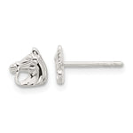Sterling Silver E-coated Horse Post Earrings