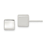 Sterling Silver Polished Square Cube Earrings