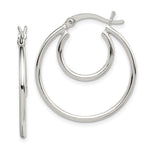 Sterling Silver Polished Double Hoop Earrings