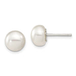 Sterling Silver White FW Cultured Pearl 9- Button Earrings