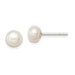 Sterling Silver White FW Cultured Pearl 6- Button Earrings