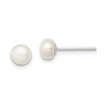 Sterling Silver White FW Cultured Pearl 5- Button Earrings