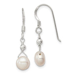Sterling Silver Polished 7- Freshwater Cultured Pearl Dangle Earrings