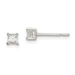 Sterling Silver Princess Basket Set CZ Stud Earrings