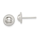 Sterling Silver Button Earrings