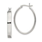 Sterling Silver Polished Oval Hoop Earrings