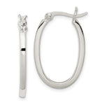 Sterling Silver Square Tube Oval Hoop Earrings
