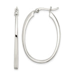 Sterling Silver Tapered Oval Hoop Earrings