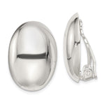 Sterling Silver Polished Non-Pierced 25x Oval Button Earrings