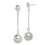 Sterling Silver Polished Ball Post Dangle Earrings