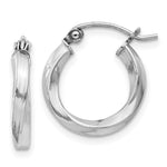 Sterling Silver Rhodium-plated Twisted 2.5xHoop Earrings