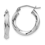 Sterling Silver Rhodium-plated 3xTwisted Hoop Earrings