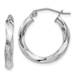 Sterling Silver Rhodium-plated 3xTwisted Hoop Earrings