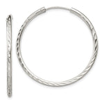 Sterling Silver D/C 2.5x Endless Hoop Earrings