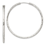 Sterling Silver D/C 2.5x Endless Hoop Earrings