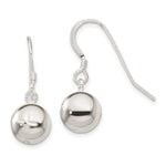 Sterling Silver Diamond Cut Bead Dangle Earrings
