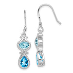Sterling Silver Rhodium-plated Blue Topaz Dangle Earrings