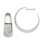 Sterling Silver Rhodium-plated Fancy J-Hoop Post Earrings