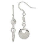 Sterling Silver Polished & Textured Fancy Circles Dangle Earrings