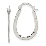 Sterling Silver Polished & Hammered Oval Hoop Earrings