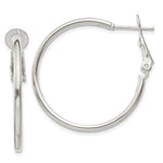 Sterling Silver Polished 2x Omega Back Round Hoop Earrings