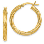 Sterling Silver Gold Flash Plated Twisted 3.5x Hoop Earrings