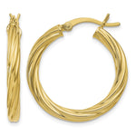 Sterling Silver Flash Gold-plated Plated Twisted 3.5x Hoop Earrings