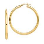 Sterling Silver Gold Flash Plated 3x Grooved Hoop Earrings
