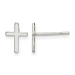Sterling Silver Polished Latin Cross Petite Post Earrings