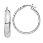 Sterling Silver Rhodium-plated 6x Polished Hoop Earrings