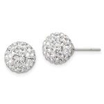 Sterling Silver Post White Stellux Crystal Ball Earrings