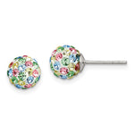 Sterling Silver Rhod-pltd Multicolor Preciosa Crystal Post Earrings