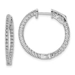 Sterling Shimmer Sterling Silver Rhodium-plated 60 Stone CZ In and Out Round Hinged Hoop Earrings