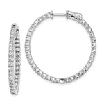 Sterling Shimmer Sterling Silver Rhodium-plated 70 Stone CZ In and Out Round Hinged Hoop Earrings