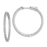 Sterling Shimmer Sterling Silver Rhodium-plated 76 Stone CZ In and Out Round Hinged Hoop Earrings