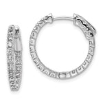 Sterling Shimmer Sterling Silver Rhodium-plated 34 Stone CZ In and Out Round Hinged Hoop Earrings
