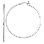 Sterling Silver Rhodium-plated 1.5x Hoop Earrings