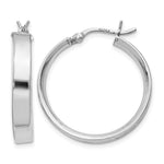 Sterling Silver Rhodium Plated 4.25x25Hoop Earrings