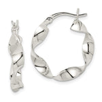 Sterling Silver Twisted 4x Hoop Earrings