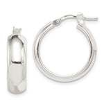 Sterling Silver Polished Round Hoop Earrings