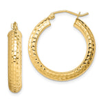 Sterling Silver Gold-plated Diamond-cut 5x Hoop Earrings